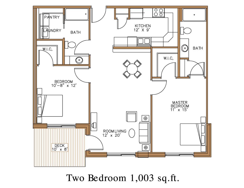 2 bedroom floorplan at Northview Apartment Homes