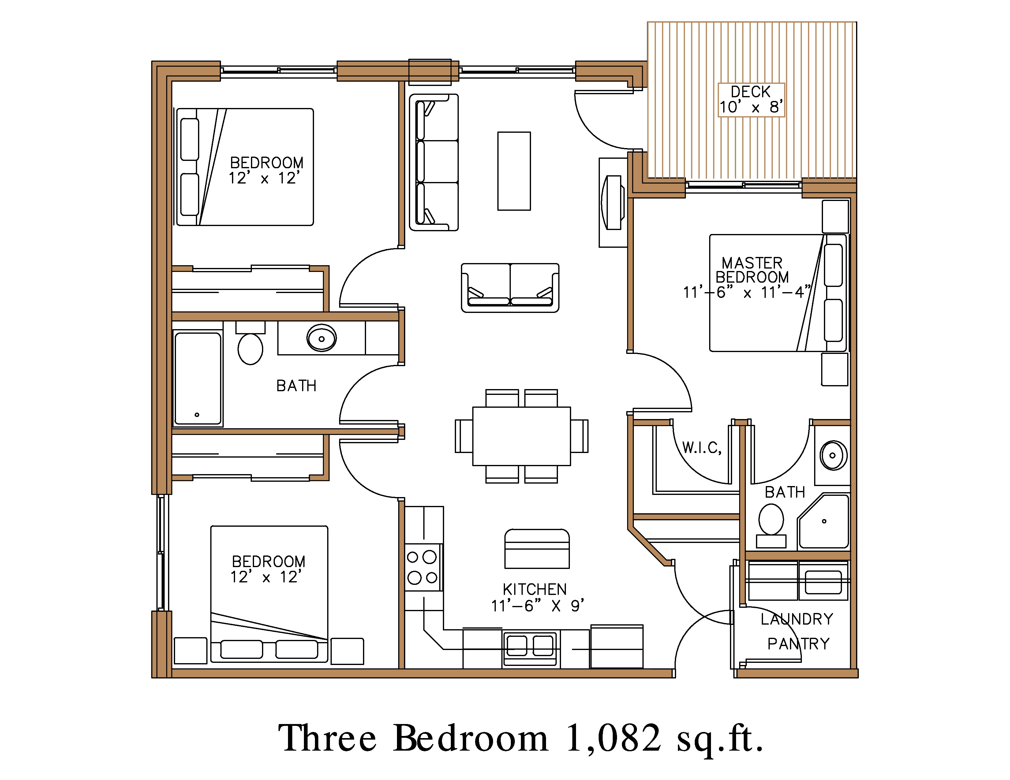 1 bedroom hall kitchen plan